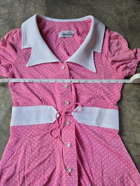 Vintage 60s Pink Polka Dot Two-Piece Set Pants & Top xs - Picture 3 of 16